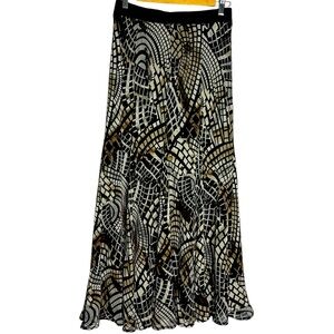 Linea Domani Black & Brown Chiffon Maxi Skirt, size S